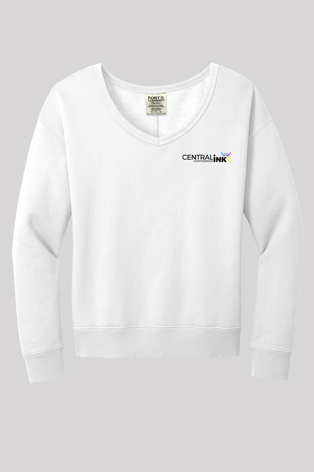 Port & Co™ Women's Beach Wash® Garment-Dyed V-Neck Sweatshirt