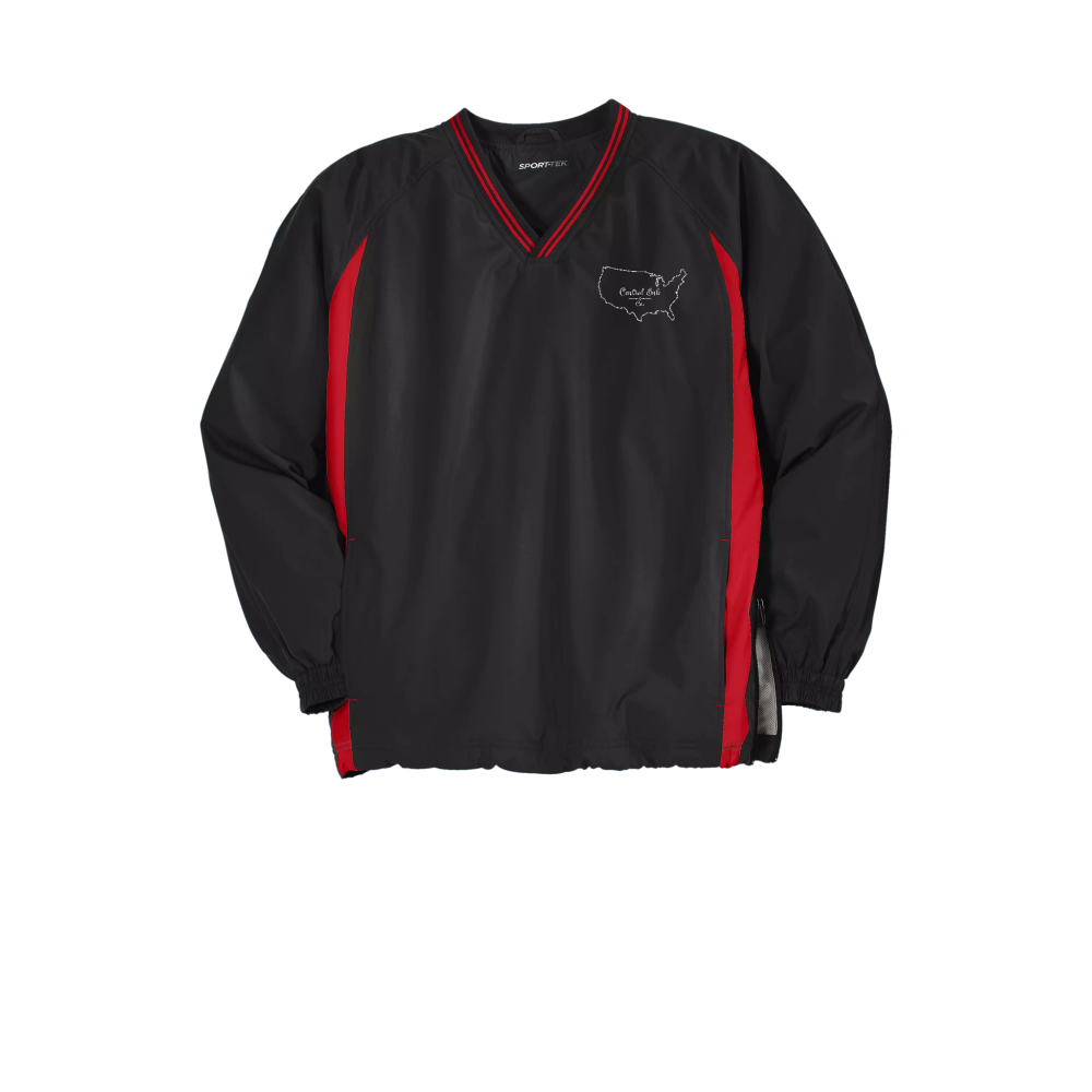 Sport-Tek® Tipped V-Neck Raglan Wind Shirt