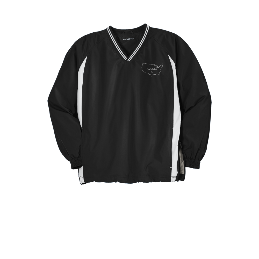 Sport-Tek® Tipped V-Neck Raglan Wind Shirt