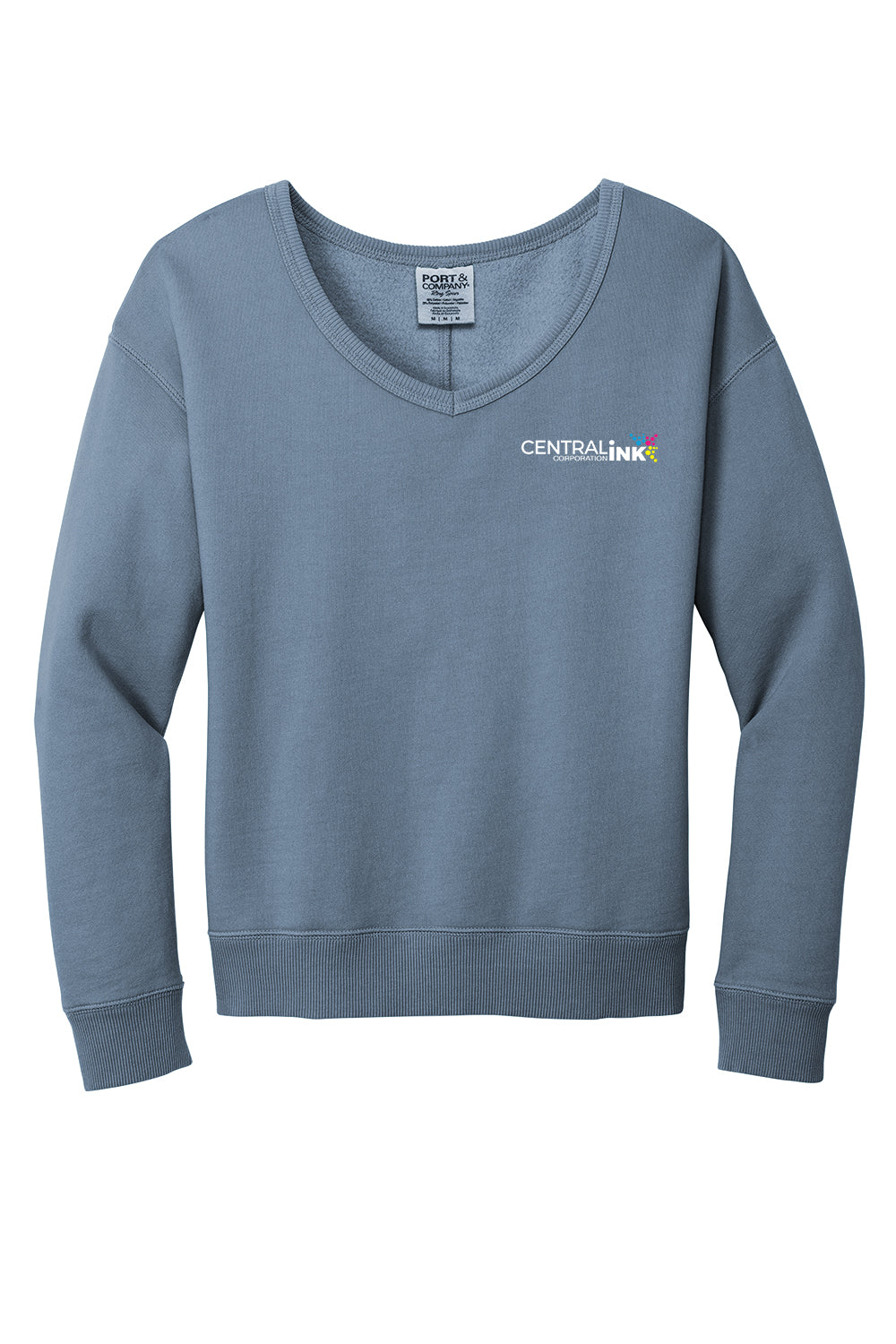 Port & Co™ Women's Beach Wash® Garment-Dyed V-Neck Sweatshirt