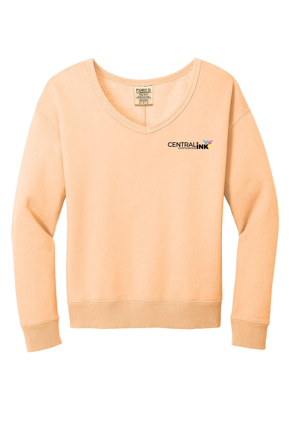 Port & Co™ Women's Beach Wash® Garment-Dyed V-Neck Sweatshirt