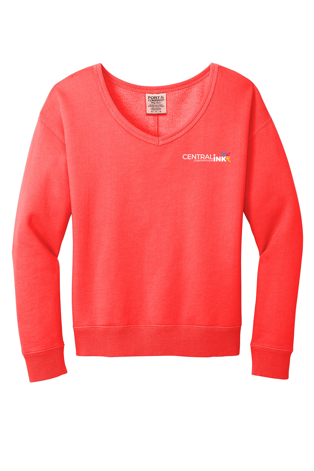 Port & Co™ Women's Beach Wash® Garment-Dyed V-Neck Sweatshirt