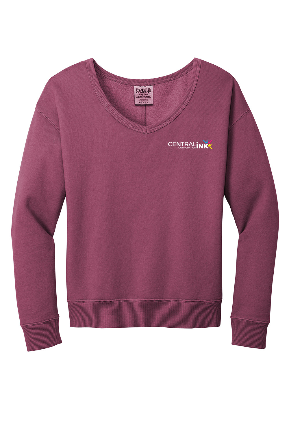 Port & Co™ Women's Beach Wash® Garment-Dyed V-Neck Sweatshirt
